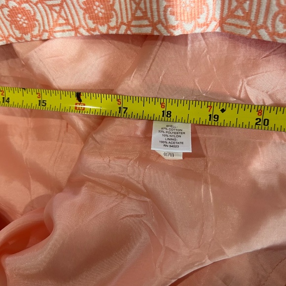 Banana Republic Pencil Skirt Peach Cream/Ivory Geometric Pattern Print Design - Picture 5 of 8